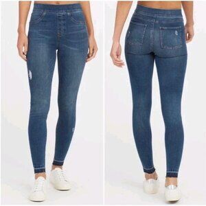 Spanx Distressed Ankle Skinny Jean Denim Legging Medium Wash Women’s Size M
